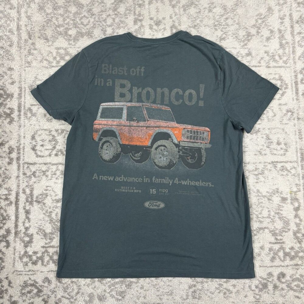 Ford Bronco T Shirt Automotive Hot Rods Standard Equipment Size Large
